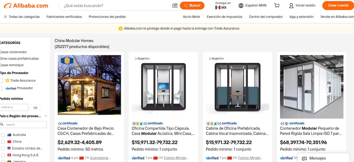 Ahora utilizan Alibaba para investigar proveedores y contactan a agentes de abastecimiento especializados mediante redes sociales | Captura Alibaba