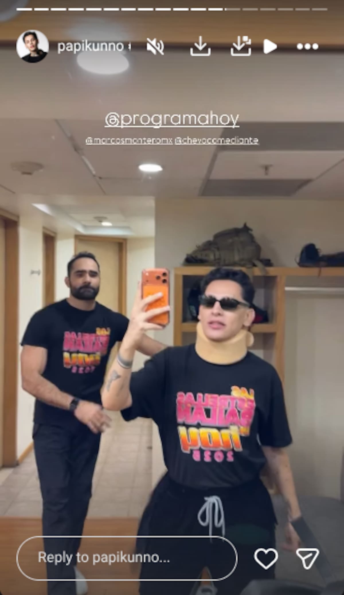 Pese al accidente, Kunno asistió a su presentación en "Las Estrellas Bailan en Hoy" | Instagram @papikunno