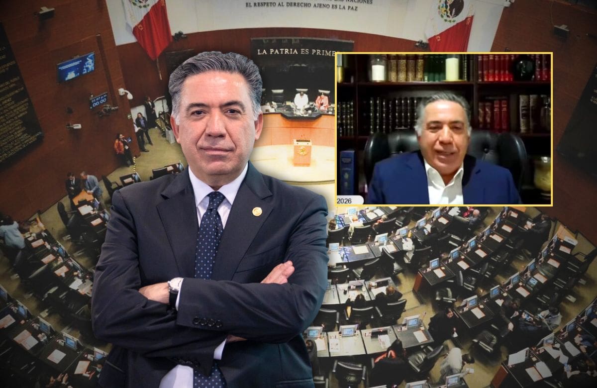 Enrique Inzunza Cázarez reapareció en actividades del Senado en una reunión virtual de la Comisión de Justicia. | Foto: Especial/Captura de pantalla