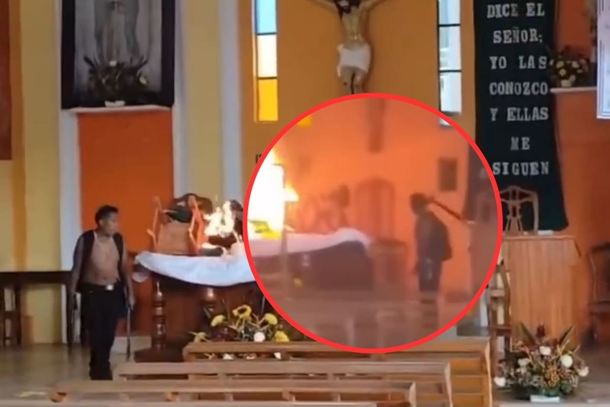 Incendio provocado en iglesia de Tilapan, Veracruz: Hombre detenido gritaba “el diablo me ordenó”