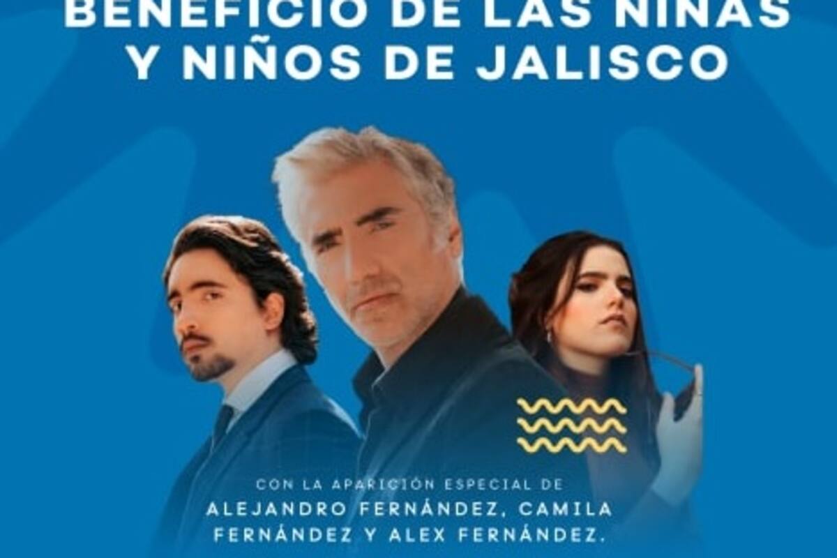 Alejandro Fernández e hijos en evento benéfico