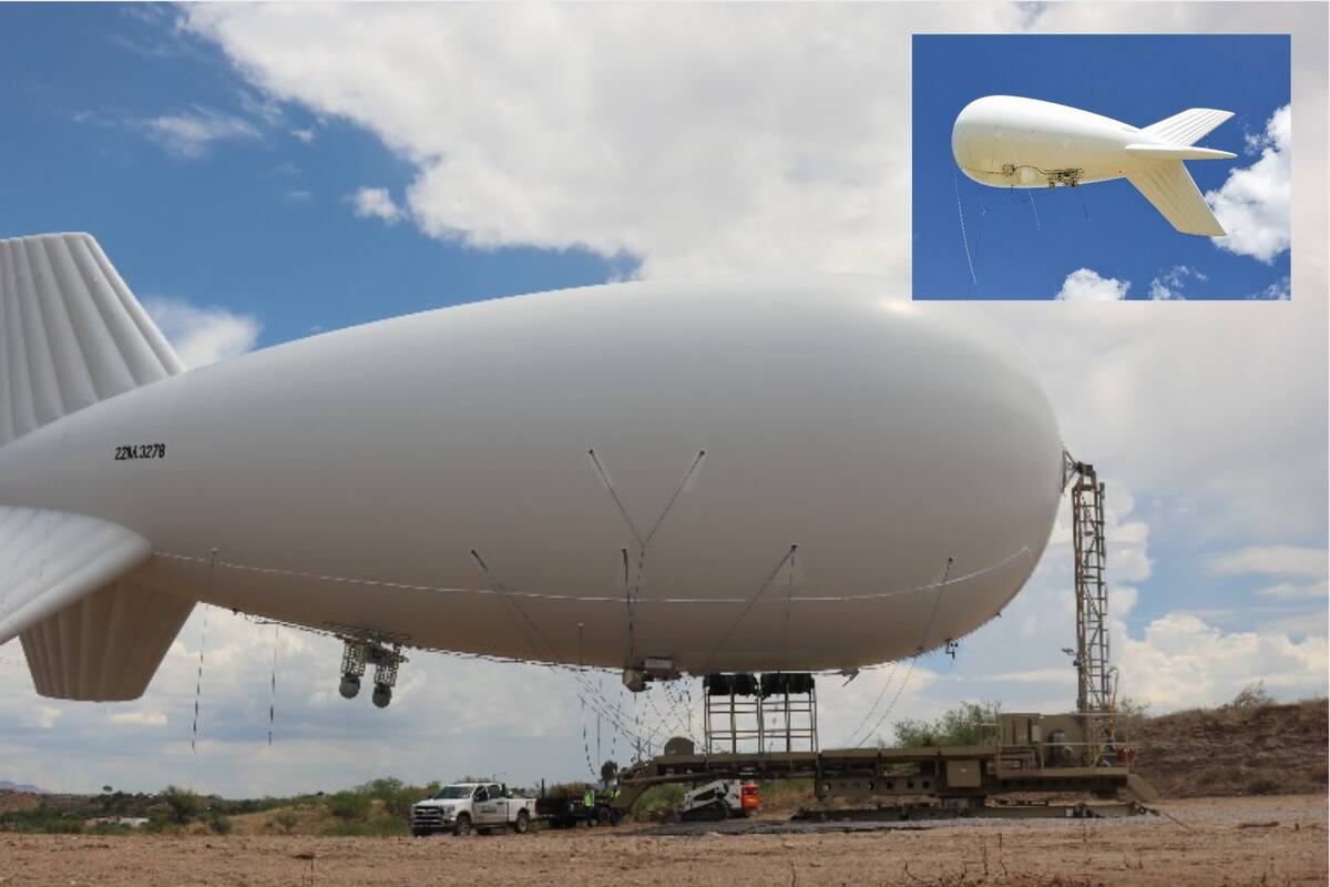 Lanzan aerostato para vigilar la frontera de Nogales