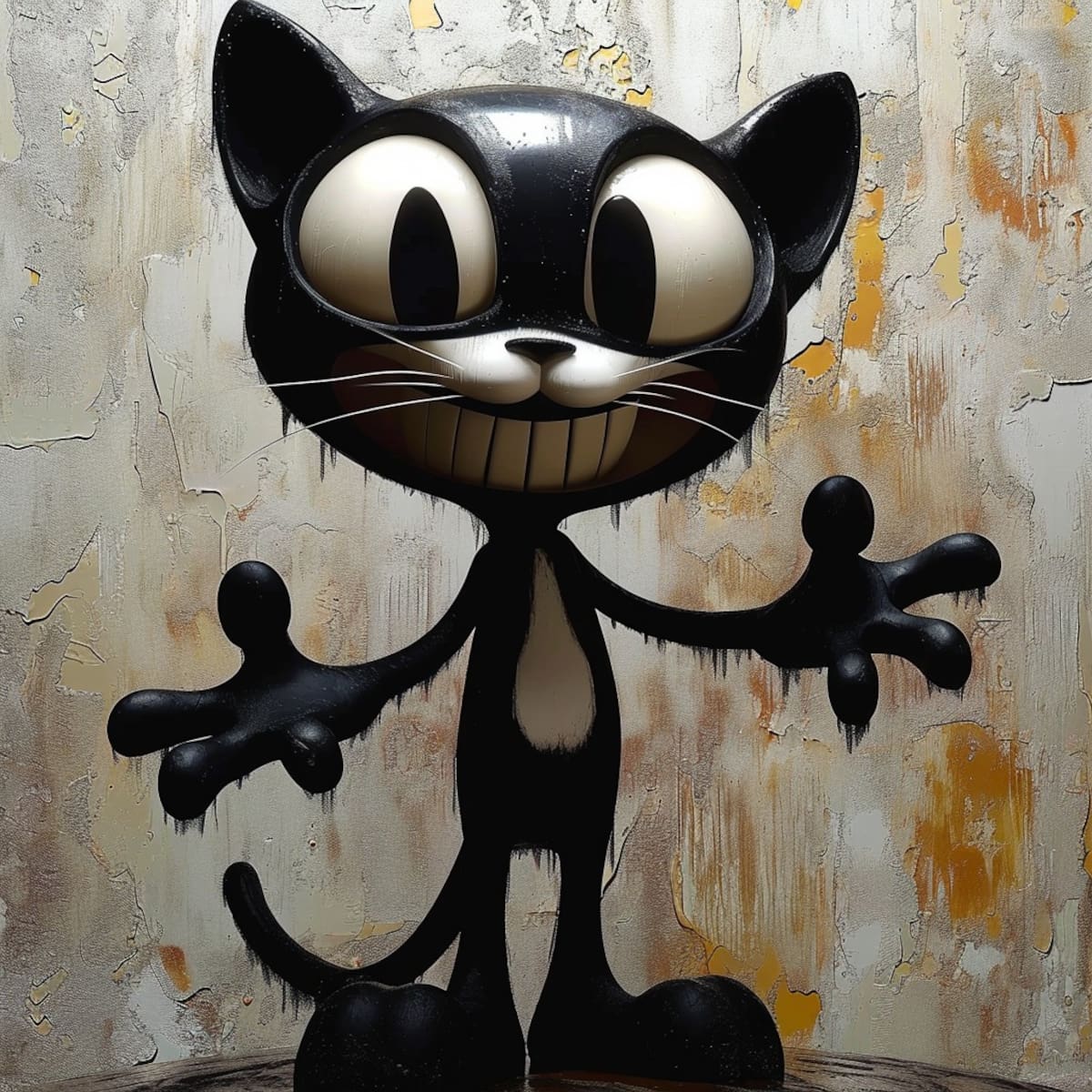 La dualidad del Gato Félix: encantador y aterrador, la inteligencia artificial de Midjourney juega con los contrastes