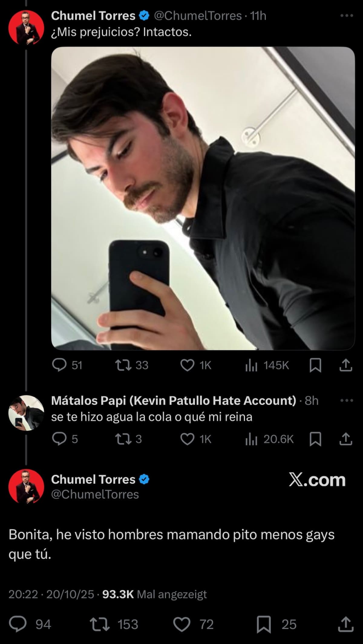 La respuesta de Chumel Torres.