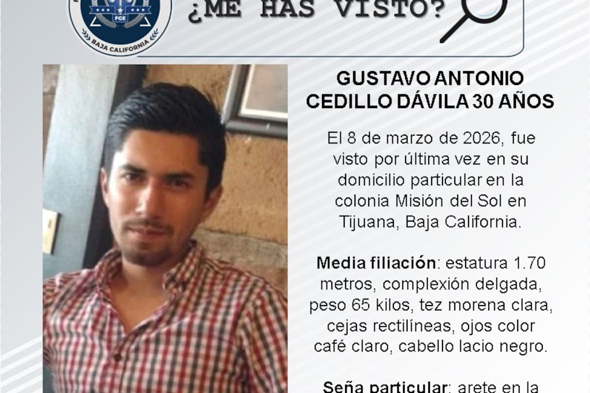 Se busca Gustavo Antonio Cedillo Dávila de 30 años