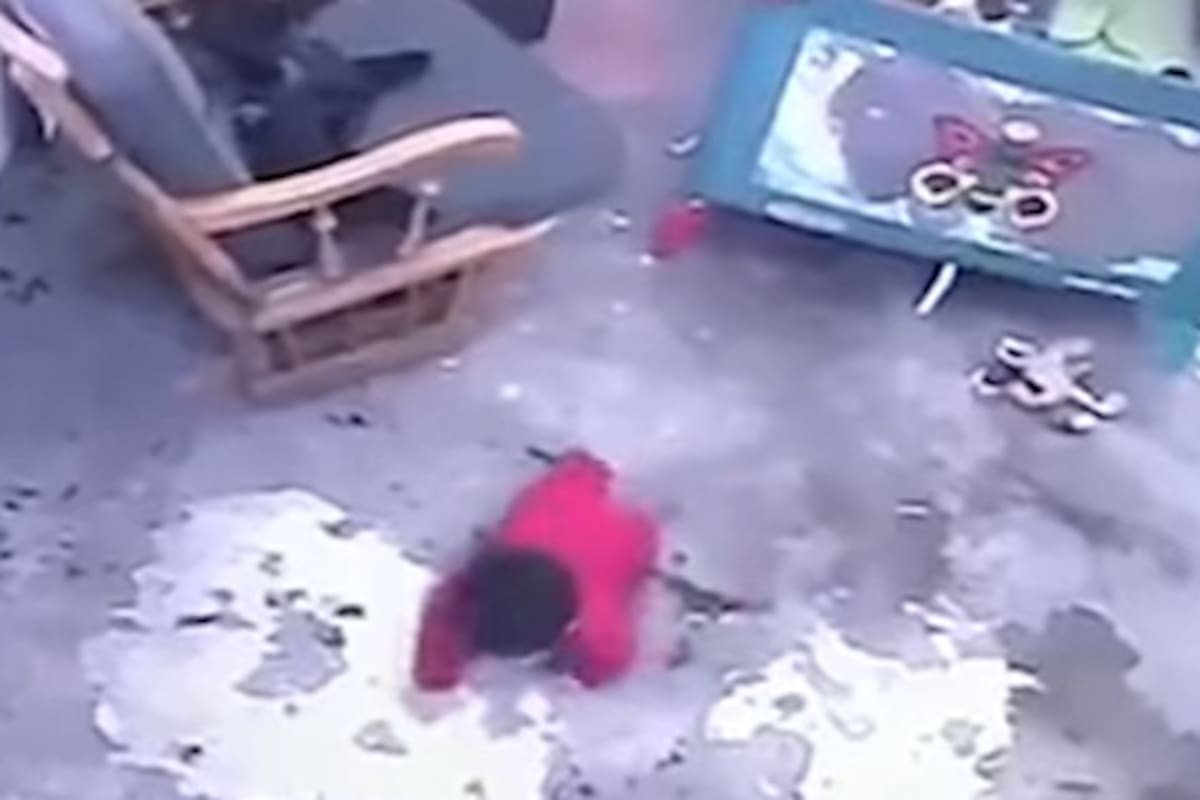 VIDEO: Gato salva a un bebé de caer por las escaleras