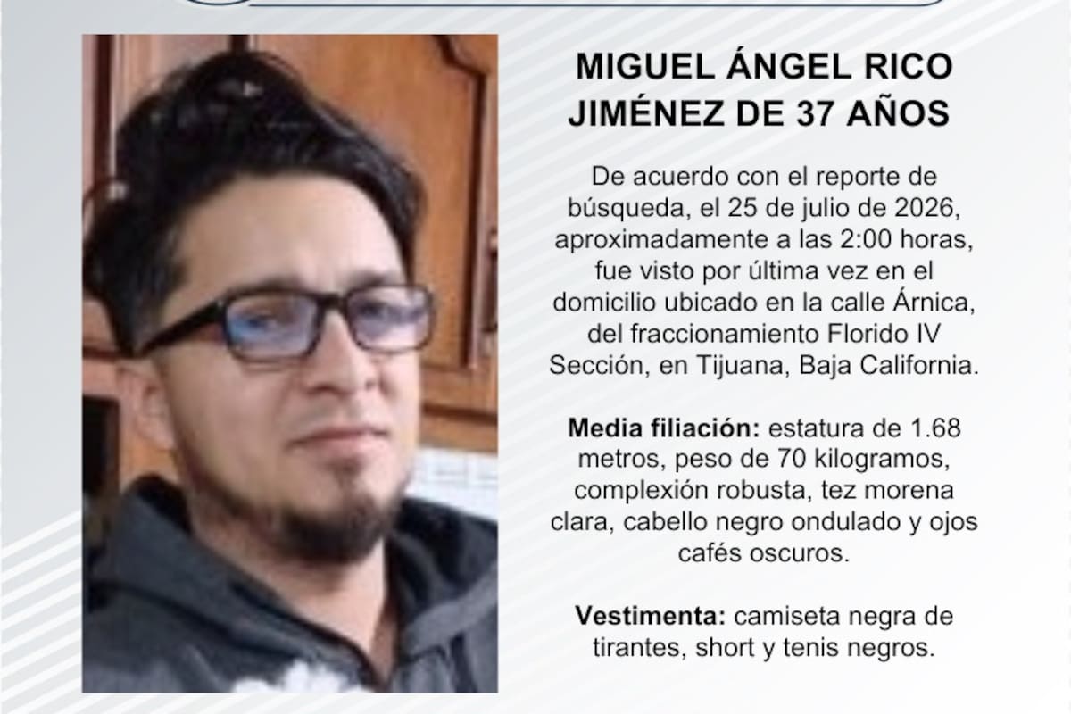 Se busca Miguel Ángel Rico Jiménez de 37 años