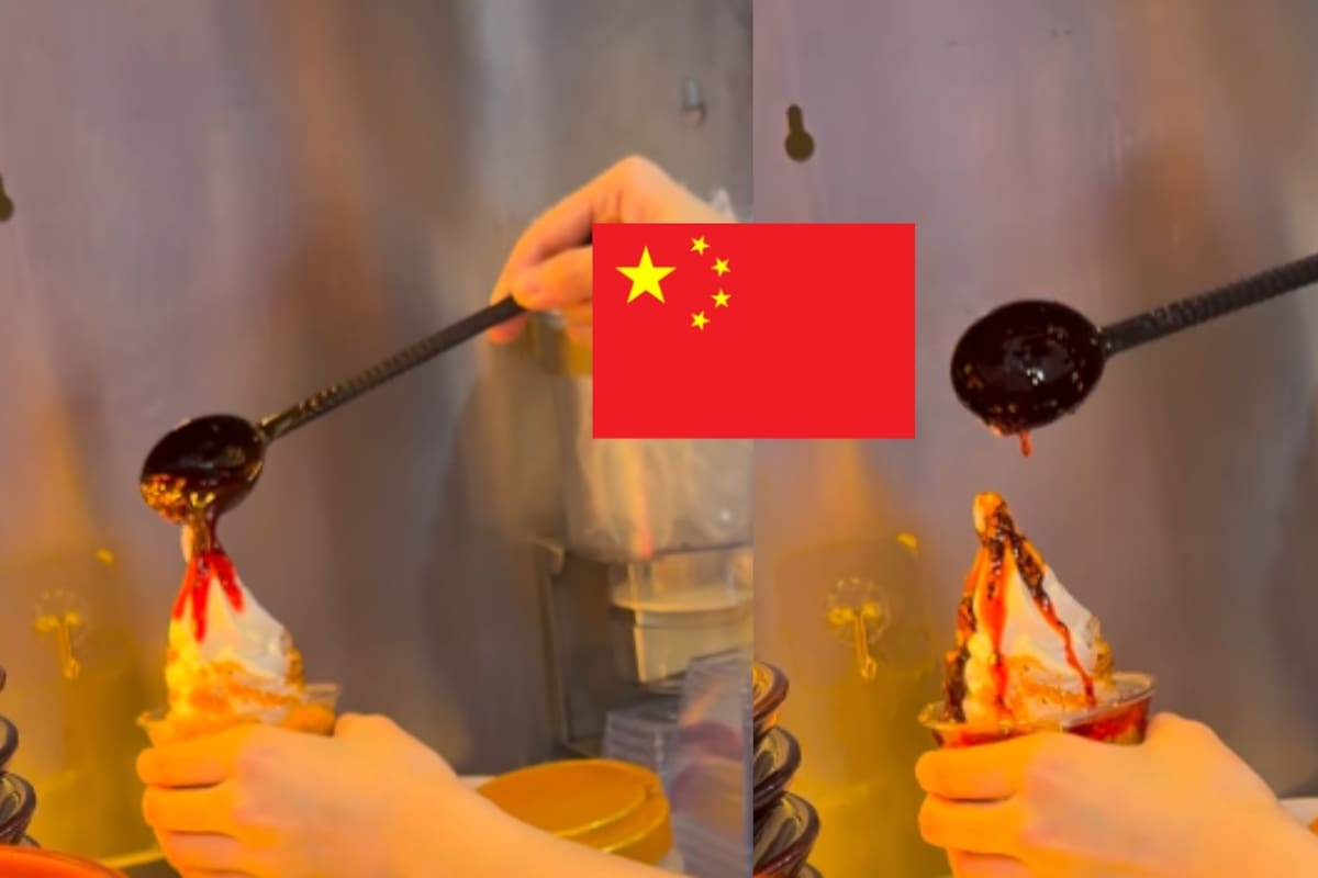 IMPACTANTE: En China sirven nieve acompañada con una cucharada de salsa picante