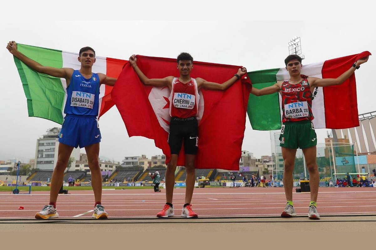 ¡Plata para México! Emiliano Barba se sube al podio e impone récord en el Mundial de Atletismo Sub-20