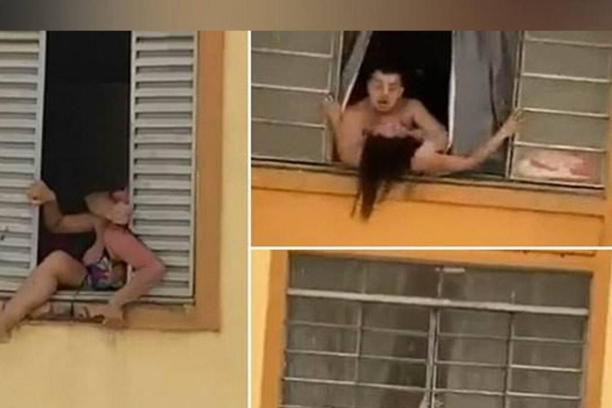 VIDEO: Embarazada intenta lanzarse de un segundo piso