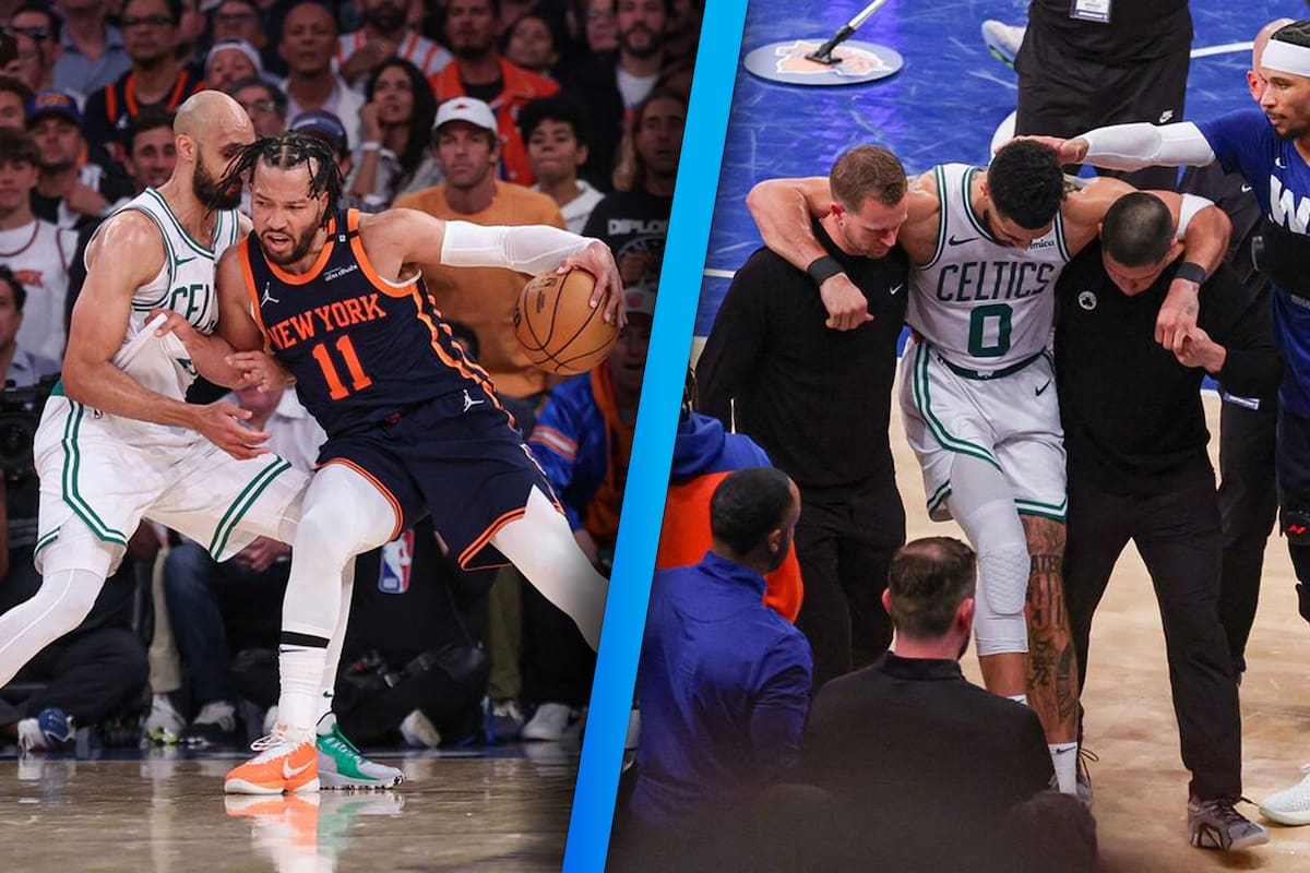 Knicks ganan y ponen contra las cuerdas a Celtics; Jayson Tatum se lesiona