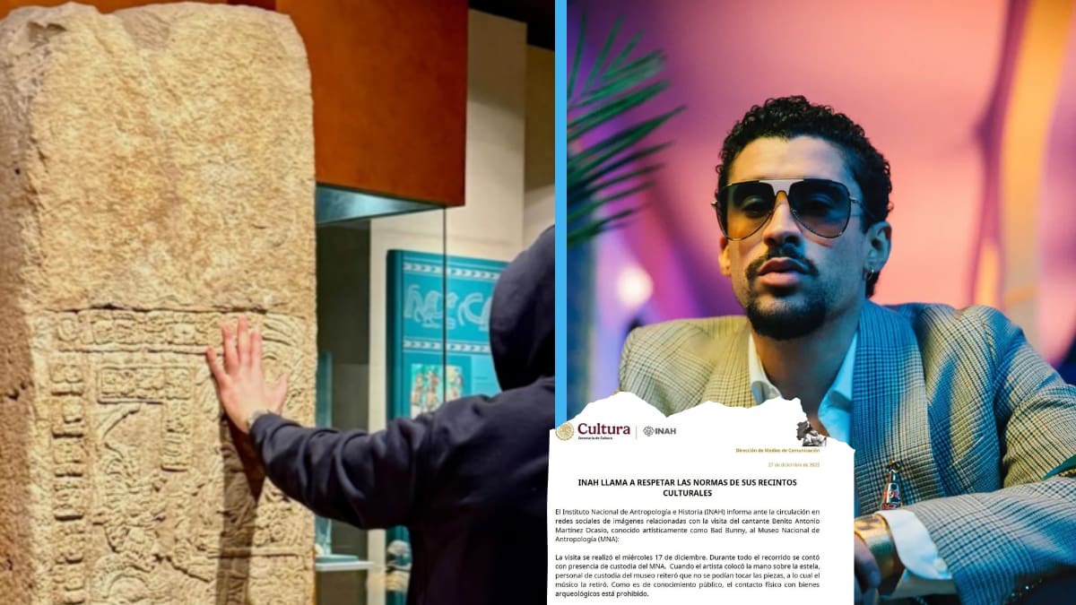 INAH “regaña” a Bad Bunny por tocar pieza en Museo Nacional de Antropología en CDMX