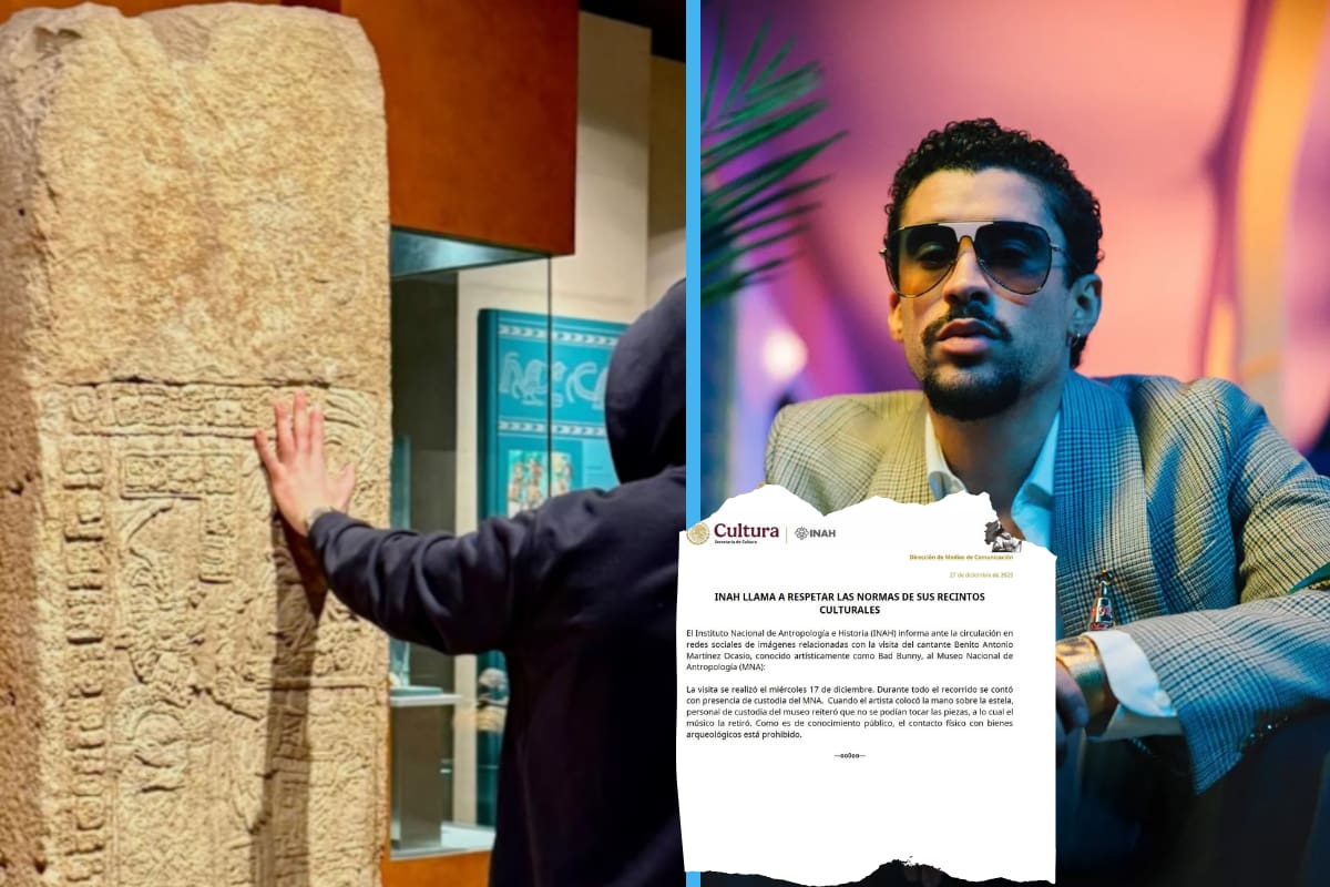 INAH “regaña” a Bad Bunny por tocar pieza en Museo Nacional de Antropología en CDMX