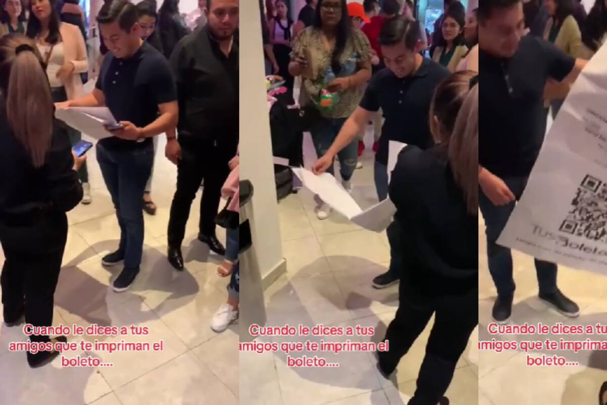 VIRAL: joven es víctima de una pesada broma por sus amigos; ¡le imprimieron un boleto gigante para un evento!