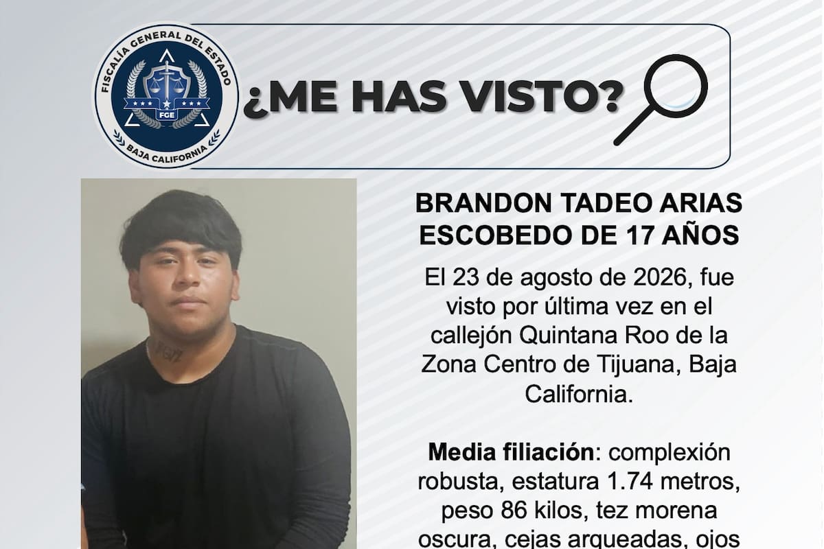 Se busca Brandon Tadeo Arias Escobedo de 17 años