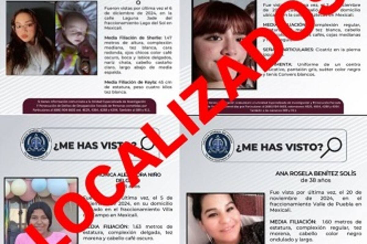 Cancelación de pesquisa de cinco personas que contaban con reporte de búsqueda