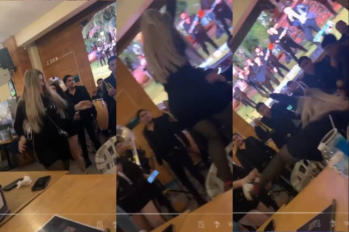 Mujer sufre de una fuerte caída al intentar subirse a una silla para bailar en una fiesta (VIDEO)