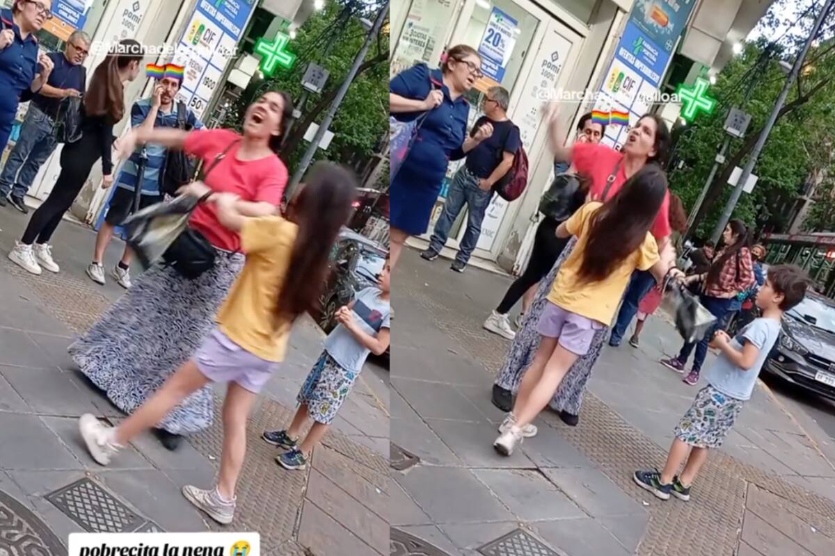 Mujer EXPLOTA de coraje en marcha LGBT+ en Argentina: su hija la intenta tranquilizar (VIDEO)