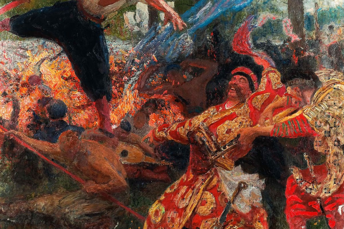 Repin explora el movimiento y la composición dinámica en su representación del Hopak ucraniano