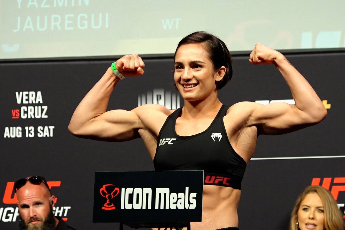 Yaz Jáuregui contó con el apoyo de Brandon Moreno en el pesaje de UFC San Diego