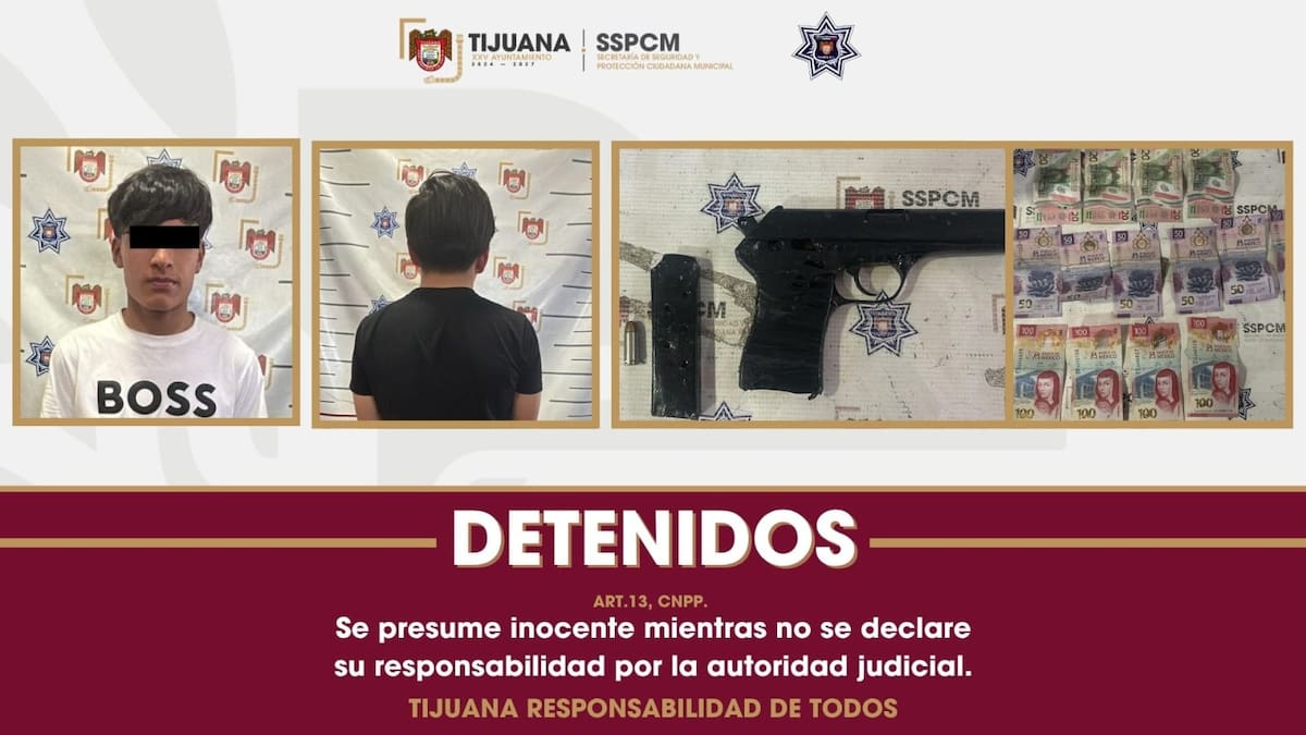 Captura Policía Municipal de Tijuana a dos presuntos implicados en asalto a tienda