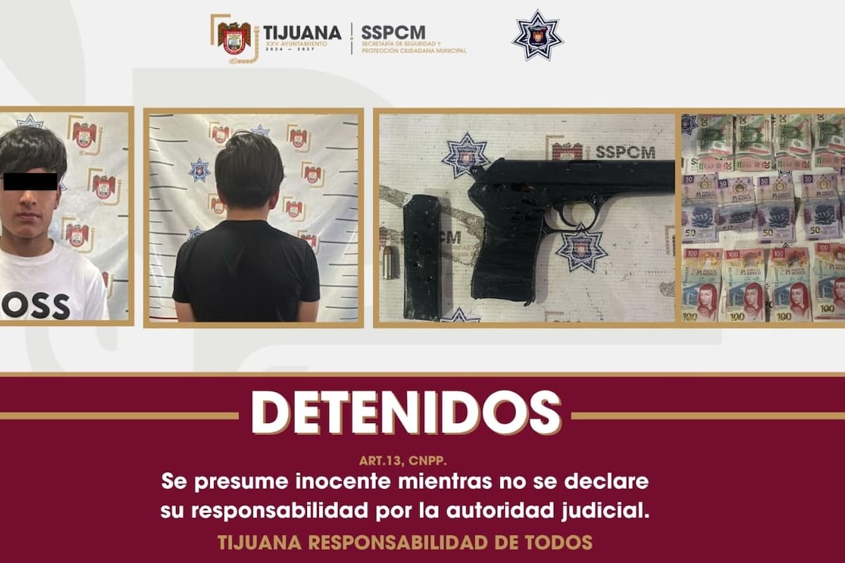 Captura Policía Municipal de Tijuana a dos presuntos implicados en asalto a tienda