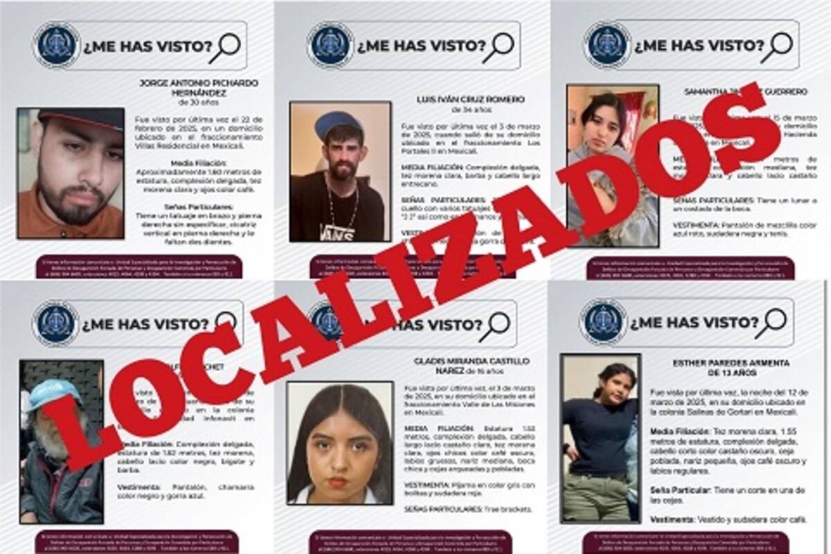 Localizan a seis personas con reporte de búsqueda