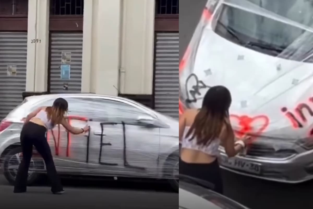 Mujer se gana el apodo de “rencorosa responsable” tras pintar por completo el automóvil de su novio al descubrir una infidelidad, pero con un truco para no dañarlo