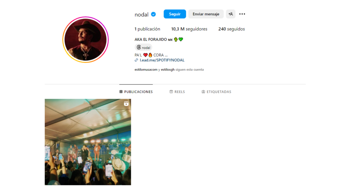 Christian Nodal eliminó las imágenes de su Instagram.