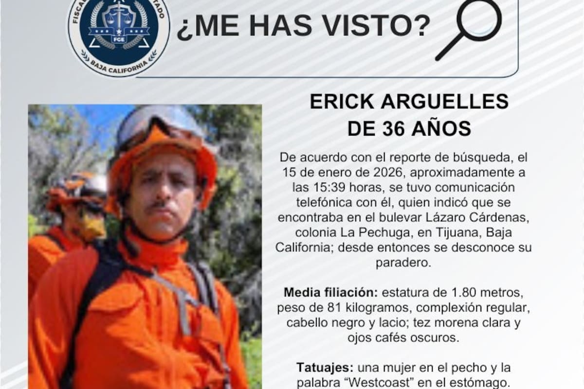Se busca a Erick Arguelles de 36 años