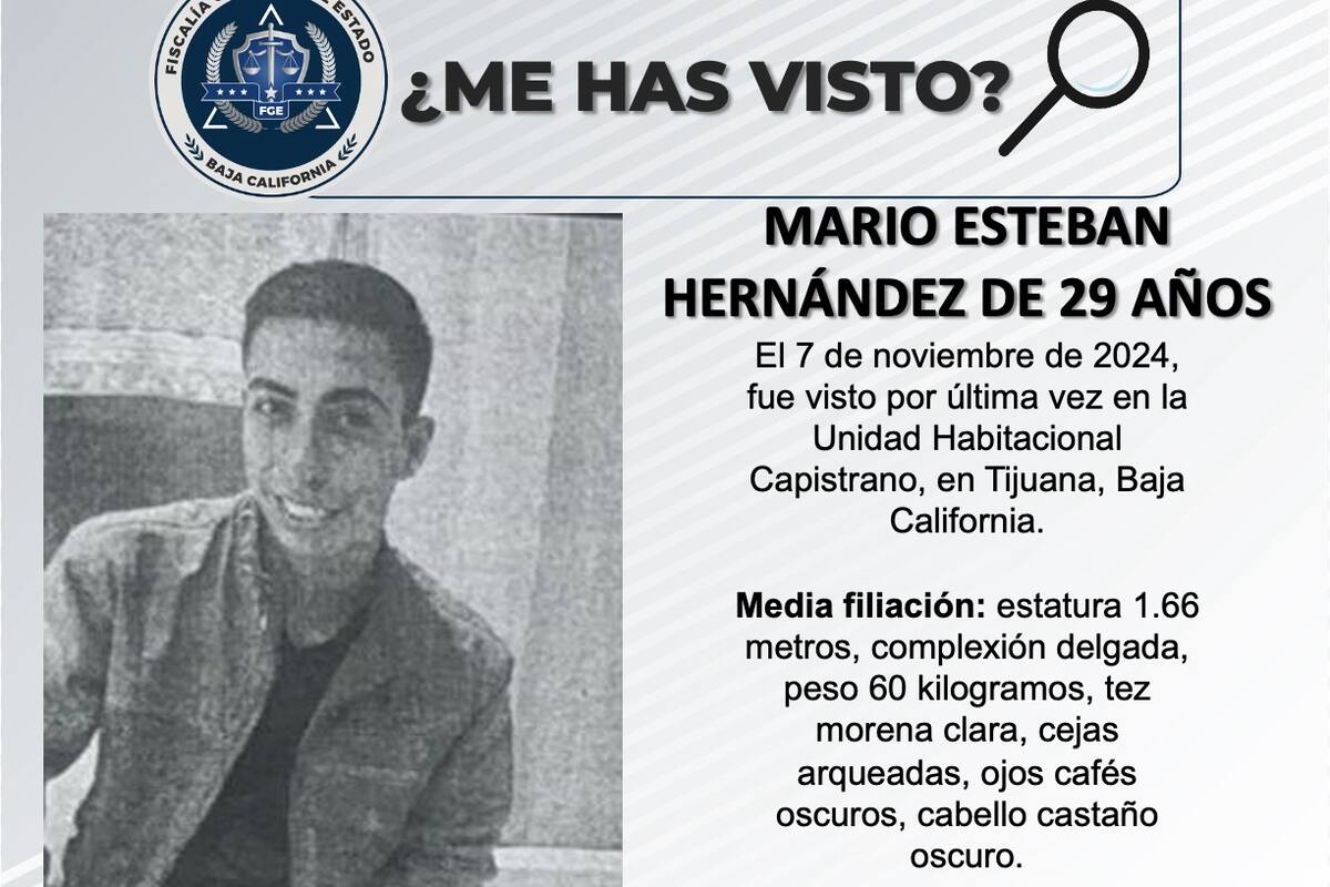 Se busca a Mario Esteban Hernández de 29 años de edad