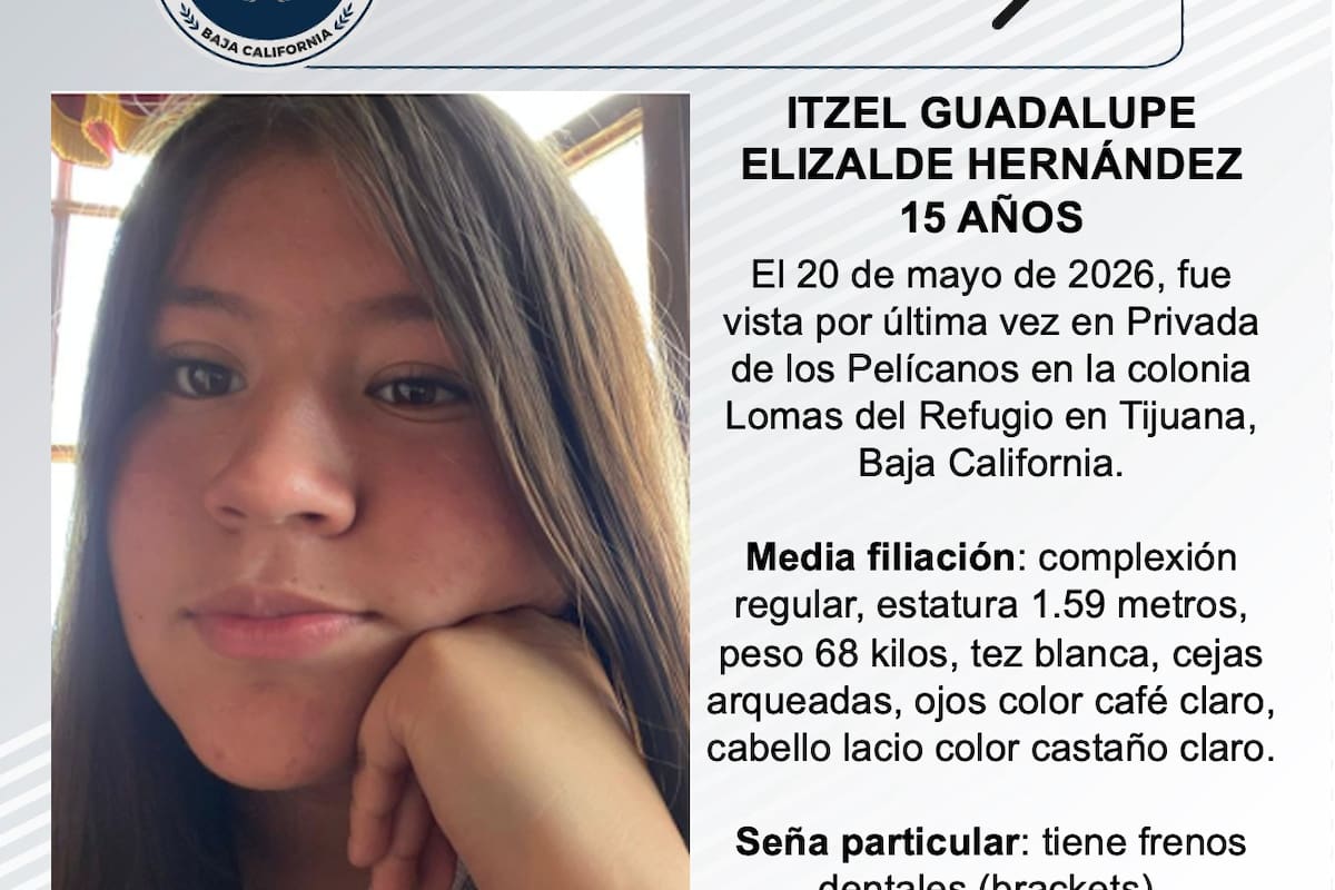 Se busca a Itzel Guadalupe Elizalde Hernández de 15 años