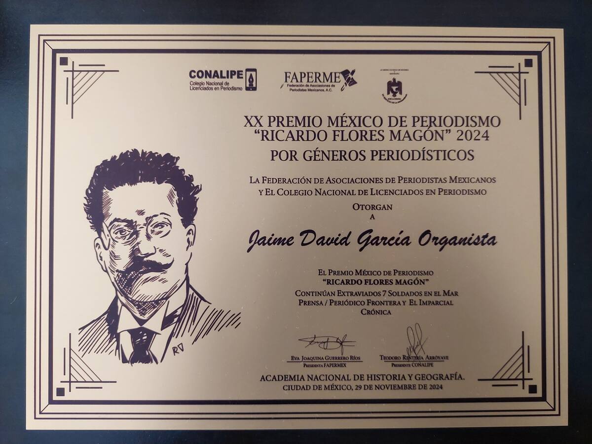El Premio México de Periodismo “Ricardo Flores Magón”.