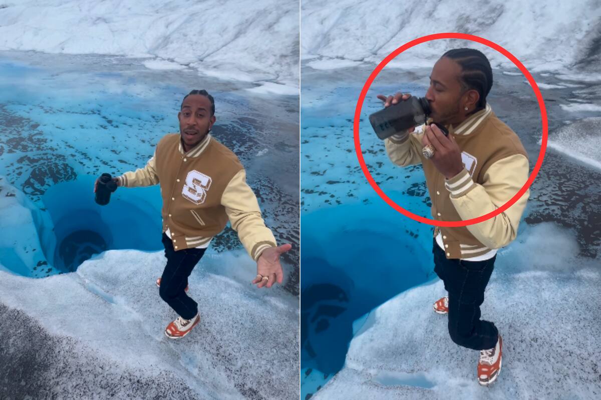 ¿Hay bacterias mortales en el agua de los glaciares? Ludacris causa polemica al beber agua fresca de un glaciar