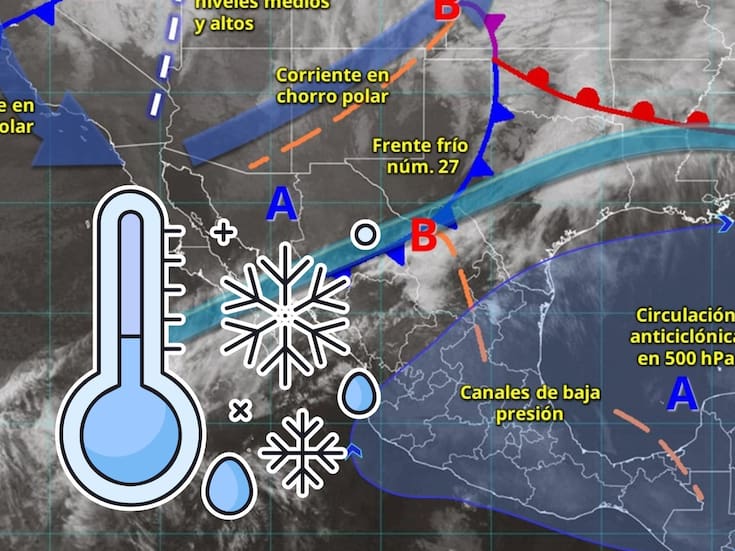 Frente frío 27 activa heladas severas, posible nieve en Sonora y Chihuahua y vientos de hasta 90 km/h en el norte del país