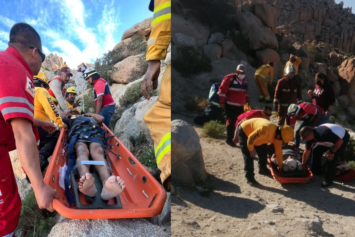 Hombre cae de rocas en La Rumorosa