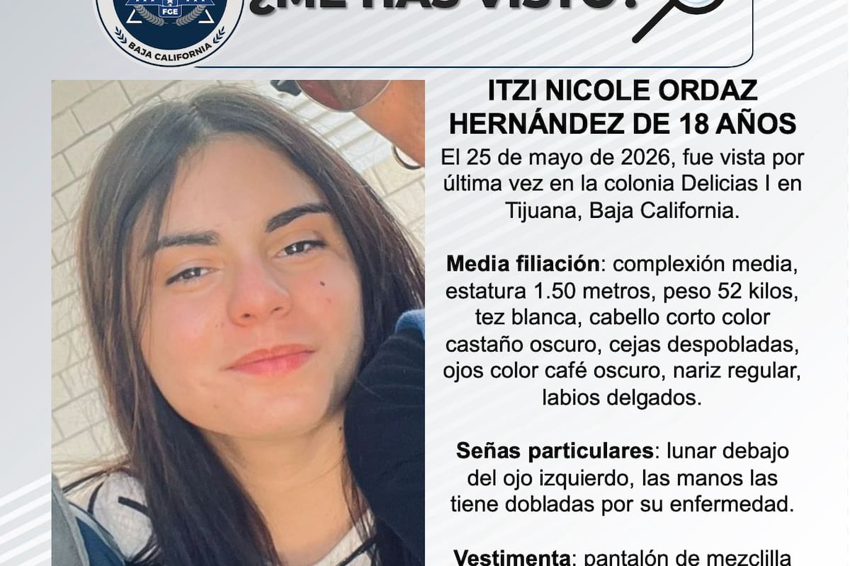 Se busca Itzi Nicole Ordaz Hernández de 18 años de edad