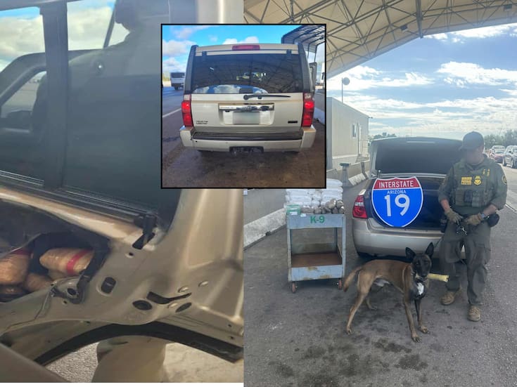 Incautan narcóticos en punto de revisión migratorio al norte de Nogales, Arizona