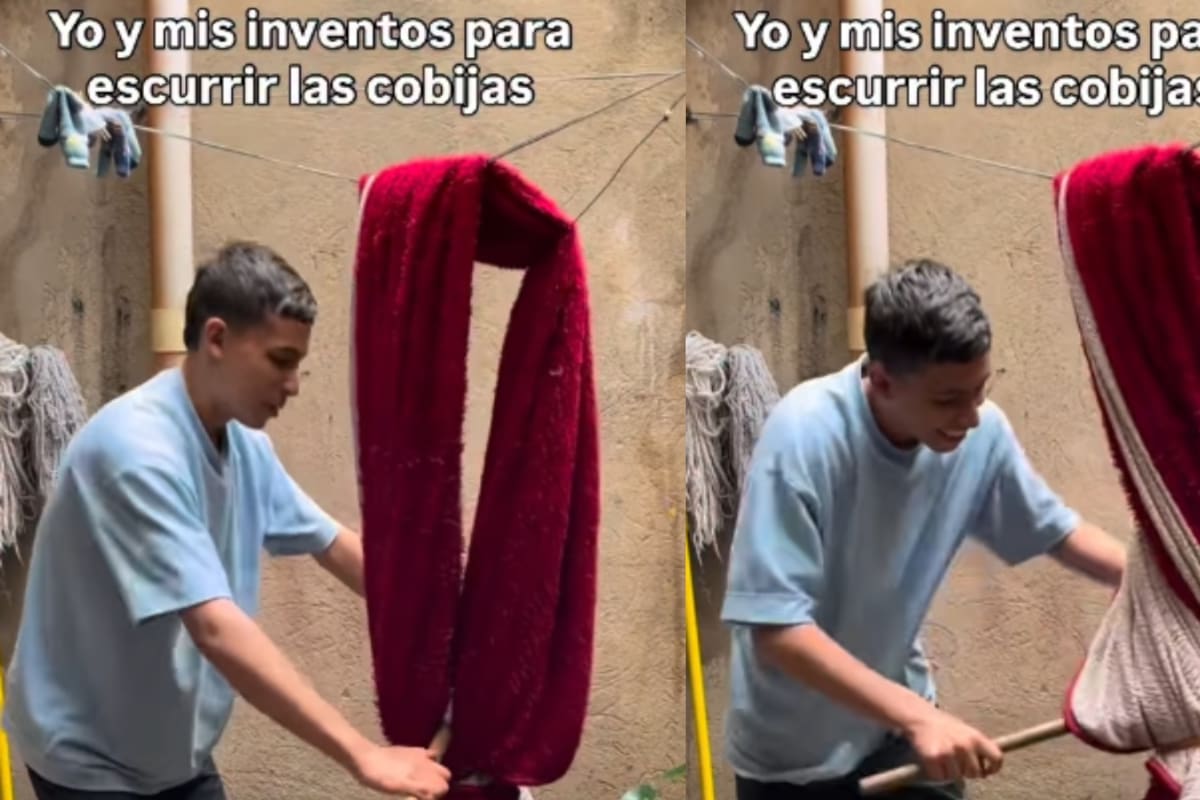 Invento casero para secar ropa y cobijas se vuelve viral