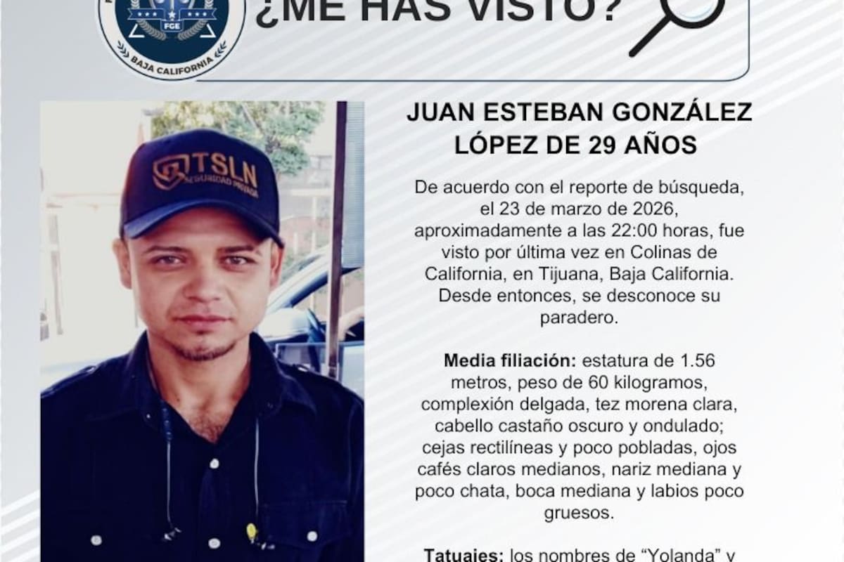 Se busca a Juan Esteban González López de 29 años
