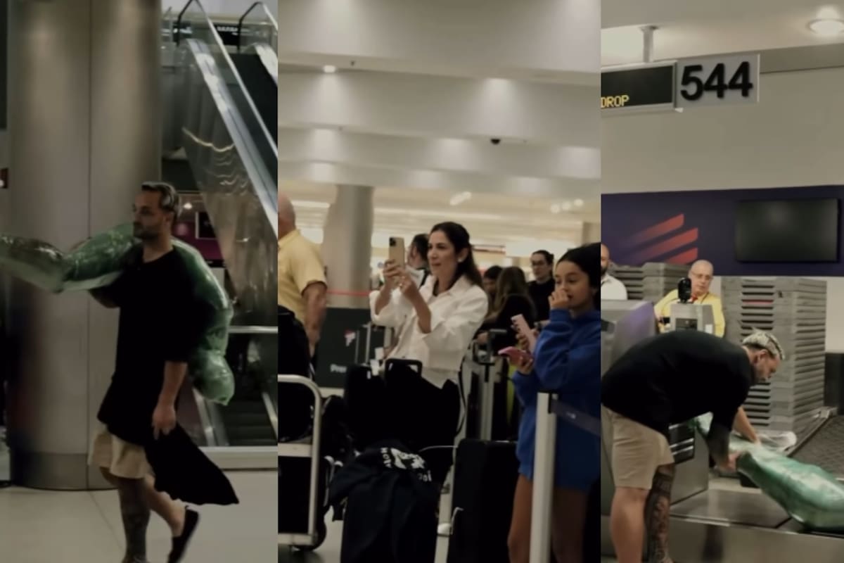 “Les tomó a los de seguridad 3 días para reaccionar”: hombre entra con un cuerpo envuelto a un aeropuerto como broma