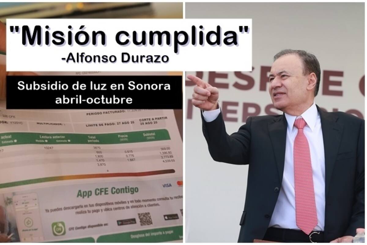 Confirma Alfonso Durazo ampliación a subsidio de la luz ¡desde abril hasta octubre!