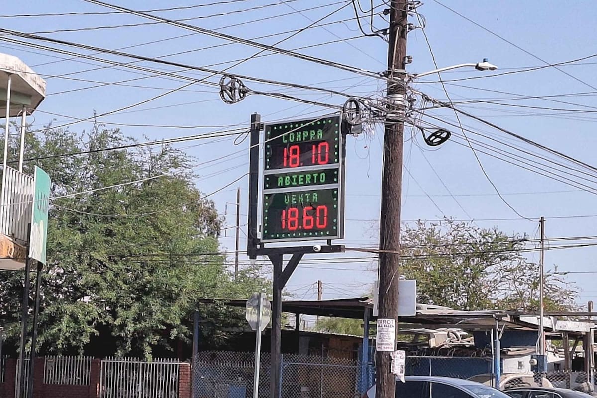 Dólar en 18.60 pesos a la venta en casas de cambio de Mexicali
