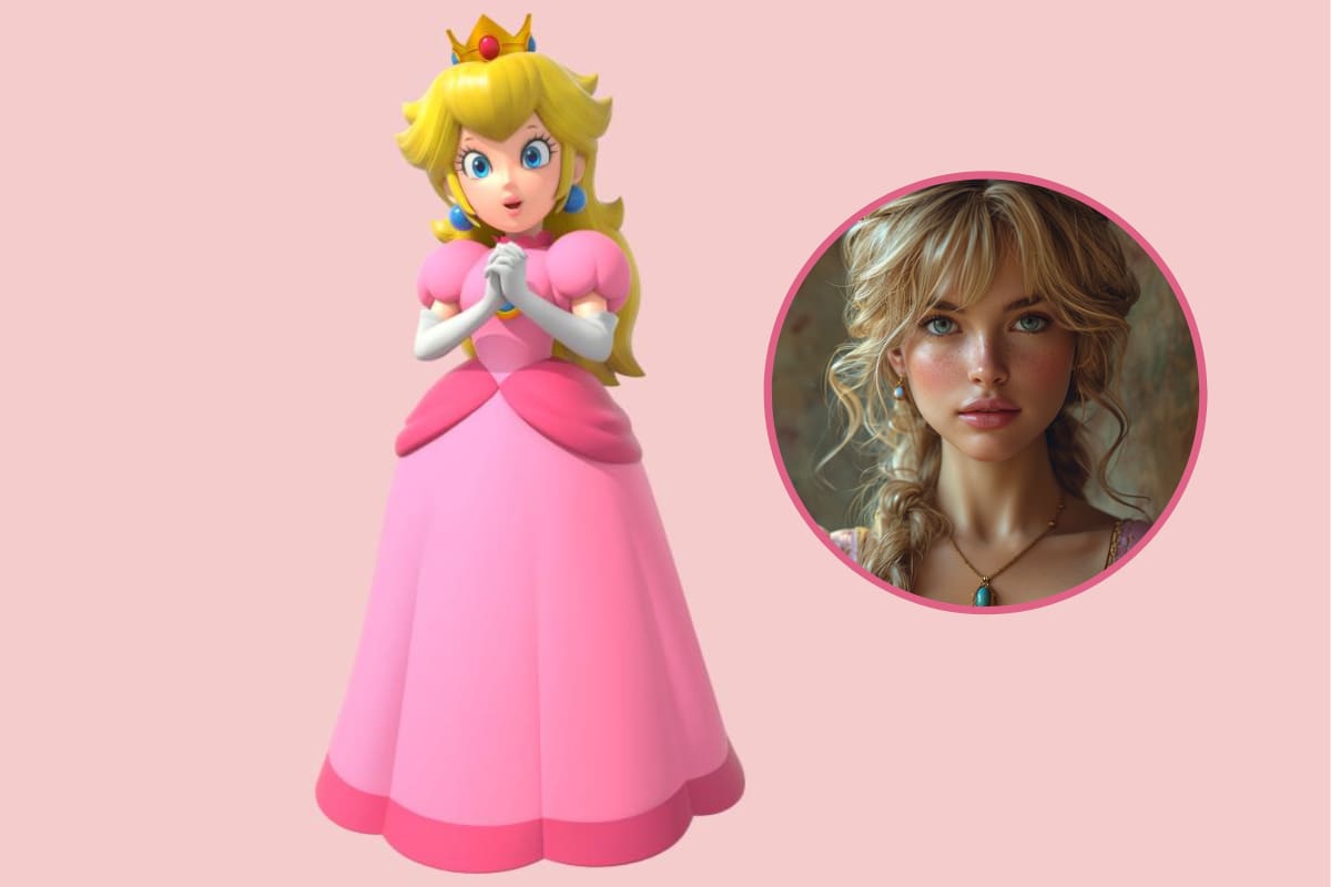 Cómo se vería la princesa Peach de Mario Bros en la vida real según la Inteligencia Artificial