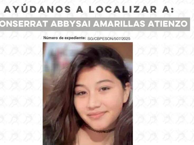 Solicitan apoyo para localizar a Montserrat Abbysai Amarillas Atienzo, de 14 años de edad, desaparecida en Hermosillo