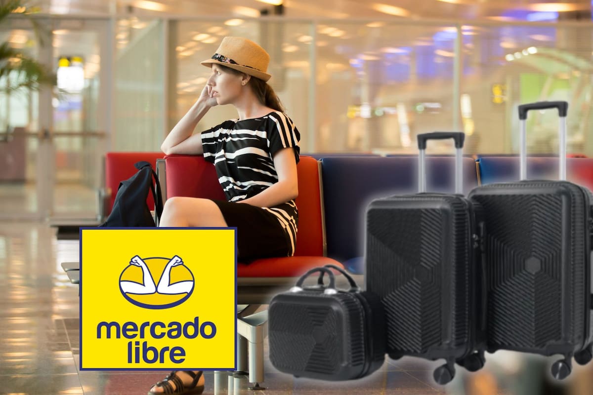 Mercado Libre reduce un 65% el costo de su set de maletas rígidas de 3 piezas con ruedas 360° que ahora cuesta 1,225 pesos e incluye un neceser y estructura anticolisión, ideal para no documentar y ahorrar en tus próximas vacaciones