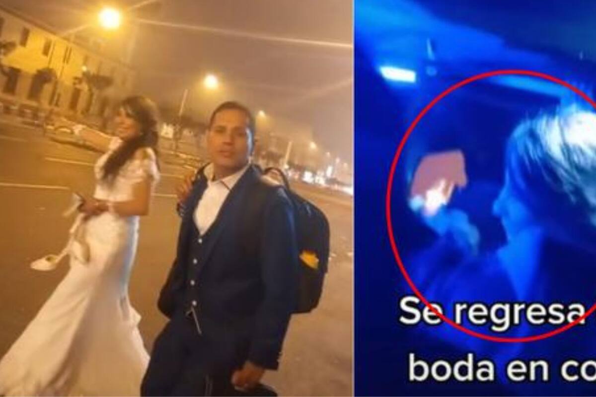 TIKTOK: Novios recién casados se regresan en combi a su casa y se hacen virales