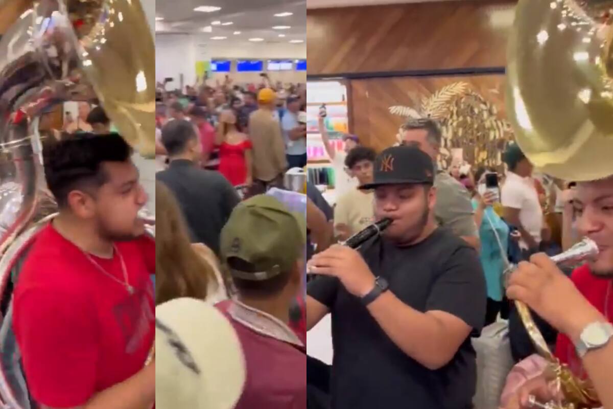 VIDEO: Banda toca “Cielito lindo” en Aeropuerto de Cancún para animar a pasajeros tras falla de Microsoft Windows