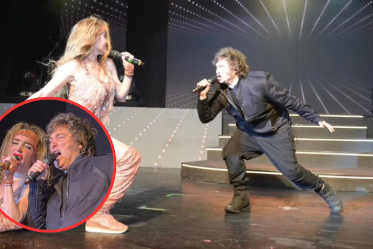 Javier Milei, presidente de Argentina se mete en el show de su expareja, cantan juntos y generan revuelo entre los asistentes