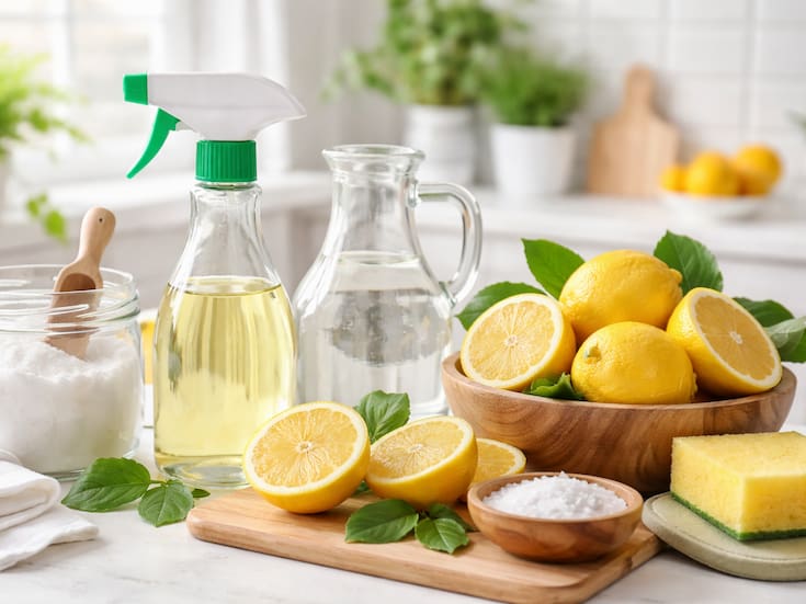 Cómo desinfectar superficies del hogar con vinagre y limón